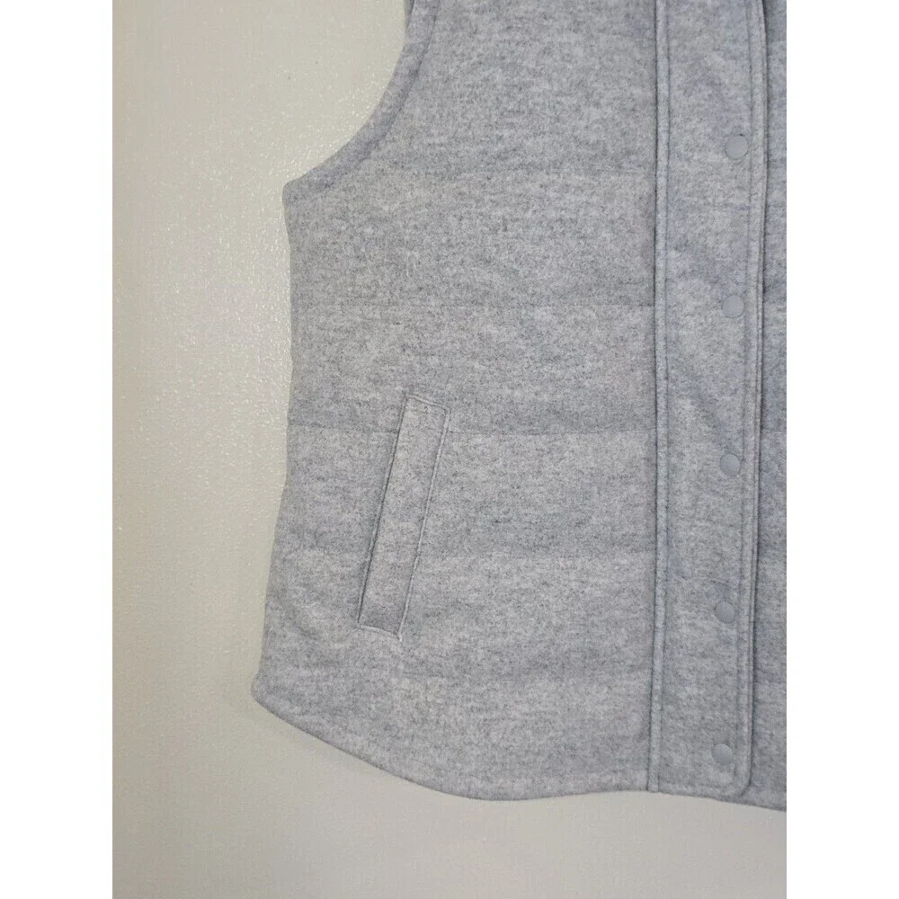 Croft & Barrow Gray Quilted Fleece Vest Women’s L Full Zip Puffer Casual Layerin - Picture 6 of 13